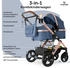 Bergsteiger Nizza 3in1 Kinderwagen inkl. Babyschale blue/rosegold