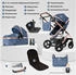 Bergsteiger Nizza 3in1 Kinderwagen inkl. Babyschale blue/rosegold
