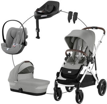 Cybex Gazelle S Travel-Set inkl. Babyschale Cloud G i-Size und Isofix-Basis silver/stone grey