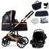Pixini Kinderwagen Kalani 3in1 gold/schwarz (inkl. Autositz)