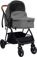 vidaXL 2-in-1 Kinderwagen Hellgrau und Schwarz Stahl