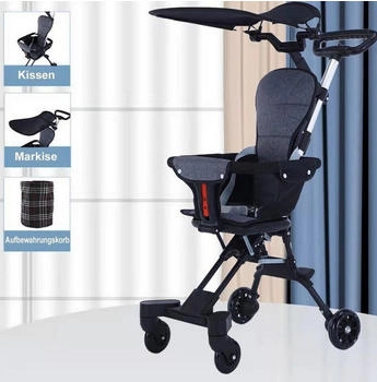 TPFLiving Klappkinderwagen aus Aluminium mit Sitzpolster und Sonnenschutz