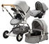 TPFLiving Kombi-Kinderwagen 3in1 Set Modell Lux 7 Stoff Grau