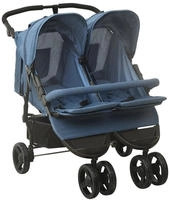 vidaXL Geschwisterwagen Marineblau Stahl