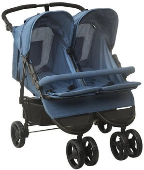 vidaXL Geschwisterwagen Marineblau Stahl