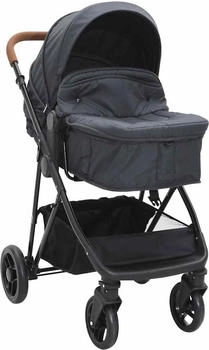 vidaXL 2-in-1 Kinderwagen Anthrazit und Schwarz Stahl