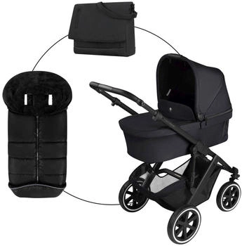 ABC Design Kombikinderwagen Salsa 5 Air inkl. Wickeltasche und Fußsack coal