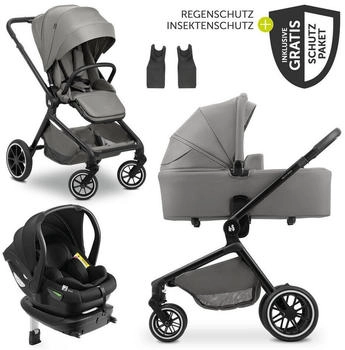 Cybex Balios S Lux inkl. Babywanne, Babyschale Cloud G & Isofix Base G dark grey