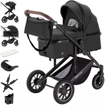 Daliya Flexi-Pro M 2in1 Kinderwagen dunkelgrau leinen