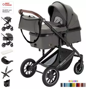 Daliya Flexi-Pro M 2in1 Kinderwagen grau/gr&uuml;n