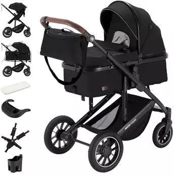 Daliya Flexi-Pro M 2in1 Kinderwagen schwarz uni