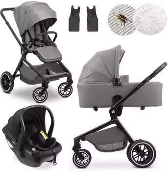 Hauck 3in1 Move N Care Trio Set inkl. Babyschale Drive N Care & XXL Zubeh&ouml;rset dark grey