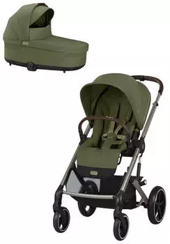 Cybex Balios S Lux Kombikinderwagen inkl. Babywanne silver/moos green