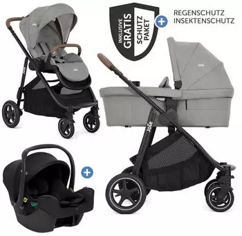 Joie Versatrax 3in1 Set inkl. Babywanne Ramble XL, Babyschale SnugLite, Adapter & Zubeh&ouml;rpaket pebble