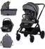 Chipolino Magnum 3-in-1 Kombikinderwagen Babywanne, Sportsitz, i-Size Babyschale, grau (KKMA02505AN)