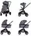 Chipolino Magnum 3-in-1 Kombikinderwagen Babywanne, Sportsitz, i-Size Babyschale, grau (KKMA02505AN)
