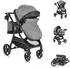 Moni Tokyo Kombi-Kinderwagen 2-in-1, grau, mit Wickeltasche (110967)