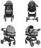 Moni Tokyo Kombi-Kinderwagen 2-in-1, grau, mit Wickeltasche (110967)