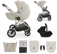 Kinderkraft Kombi-Kinderwagen "PRIME 3 3in1" 22 kg inkl. Babyschale MINK