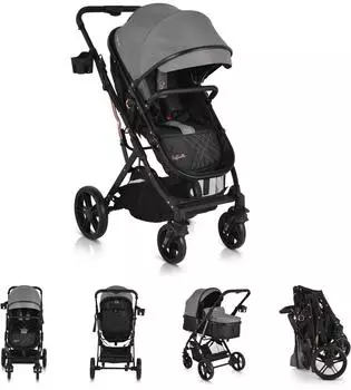 Moni Rafaello 2-in-1 Kombikinderwagen, grau (110959)