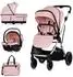 Chipolino Aurora Kombikinderwagen 3-in-1 mit Babyschale, Babywanne & Sportsitz, rosa