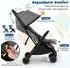 Costway Kinder-Buggy klappbar mit Liegefunktion, grau (bis 15kg)