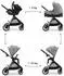 Kinderkraft VESTO 2 Kombikinderwagen 3-in-1 mit Babywanne & Autositz MINK PRO 2, grau