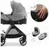 Kinderkraft VESTO 2 Kombikinderwagen 3-in-1 mit Babywanne & Autositz MINK PRO 2, grau