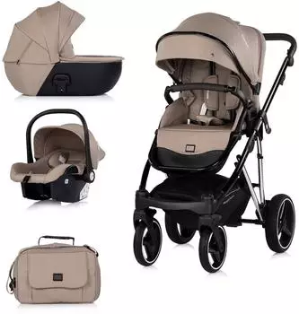 Chipolino Imperium Kombikinderwagen 3-in-1 mit Babyschale, Babywanne, latte (IMPERIUM)