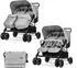 Lorelli Twin Zwillingskinderwagen mit Wickeltasche, grau gemustert (10020072506)