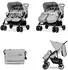 Lorelli Twin Zwillingskinderwagen mit Wickeltasche, grau gemustert (10020072506)