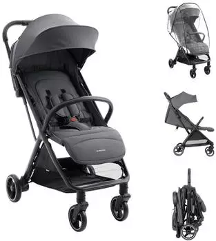 KIKKABOO Lauren Buggy faltbar, Aluminiumrahmen, bis 22kg, grau/schwarz