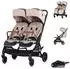 Chipolino Twinity Zwillingskinderwagen beige, Fußsack, Wickeltasche, Getränkehalter (KBTT02502TR)
