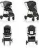 Cangaroo Hydra Kombikinderwagen 2 in 1 mit Babywanne und Sportsitz, grau
