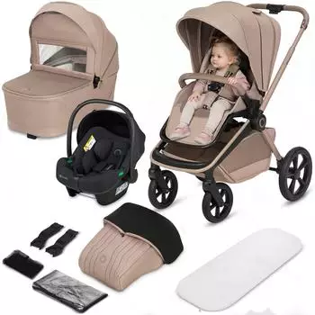Lionelo Freya 3in1 Kombi-Kinderwagen mit Babyschale i-Size, beige (LO-FREYA 3IN1 BEIGE SAND)