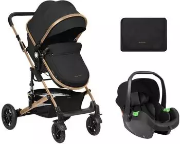 KIKKABOO Amaia Kombikinderwagen 3in1 i-Size, schwarz (Amaia)
