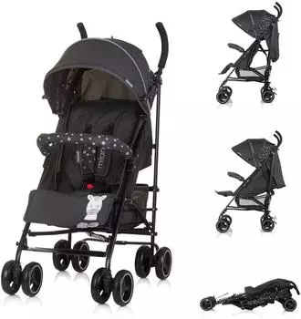 Chipolino Milano Buggy bis 22kg, R&uuml;ckenlehne verstellbar, faltbar, schwarz (LKMLN0251ZE)
