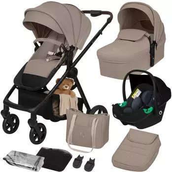 Lionelo Greet Kombi-Kinderwagen 3in1 UPF50+ beige taupe (LO-GREET BEIGE TAUPE)