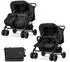 Lorelli Twin Zwillingskinderwagen Einhand-Klappsystem, schwarz gemustert