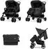 Lorelli Twin Zwillingskinderwagen Einhand-Klappsystem, schwarz gemustert