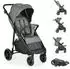 Moni Kinderbuggy mit Sonnendach, EVA-Räder, grau (111370)