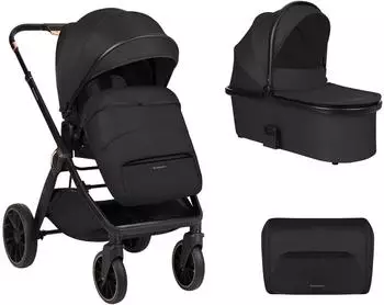KIKKABOO Tiffany Kombi-Kinderwagen 2-in-1 mit Babywanne, schwarz (31001020150)