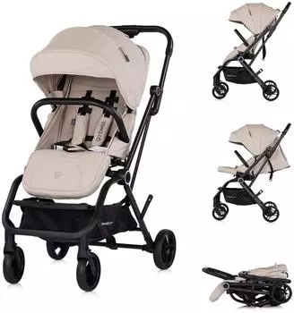 Chipolino Go Twist Kinderwagen, drehbarer Sitz, PU-Reifen, beige