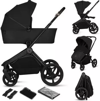 Lionelo FREYA Kombi-Kinderwagen 2in1, faltbare Wanne, UPF50+, Black Onyx (LO-FREYA 2IN1 BLACK ONYX)