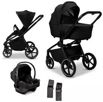 MOON Resea 2.0 Kombikinderwagen 3in1-Set mit Cosmo 2.0 Babyschale, onyx (64940901-933)