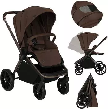 Lionelo Mika Plus Kinderwagen XXL-Verdeck UPF50+, Mocha Mousse (LO-MIKA PLUS MOCHA MOUSSE)
