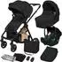 Lionelo Greet Kombi-Kinderwagen 3in1, UPF50+, schwarz (LO-GREET BLACK ONYX)