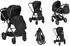 Cangaroo iClick Kombikinderwagen 2-in-1 klappbar, schwarz (110918)