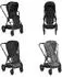 Cangaroo iClick Kombikinderwagen 2-in-1 klappbar, schwarz (110918)