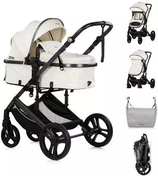 Chipolino Amore Kombi-Kinderwagen 2 in 1, beige-schwarz (KKAM02604CA)